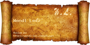 Wendl Leó névjegykártya